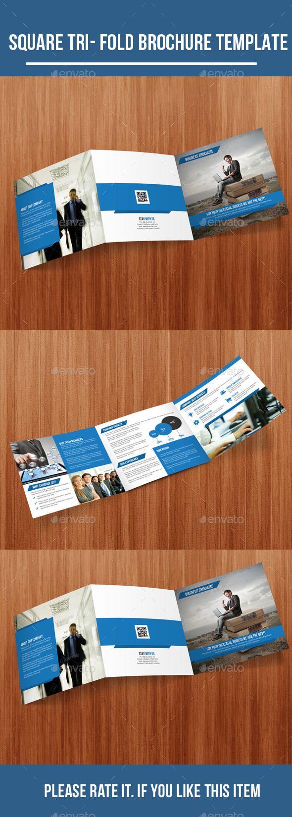 Square Tri- Fold Business Brochure - Corporate Brochures