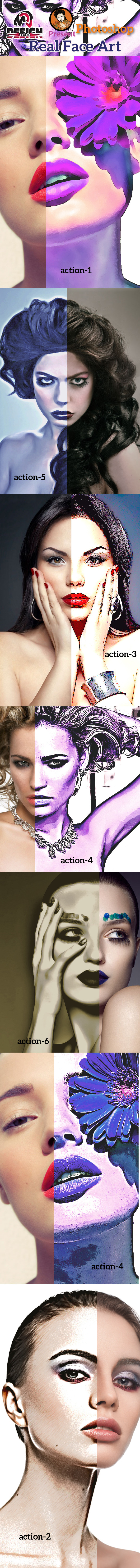 Real Face Art Action - Photo Effects Actions