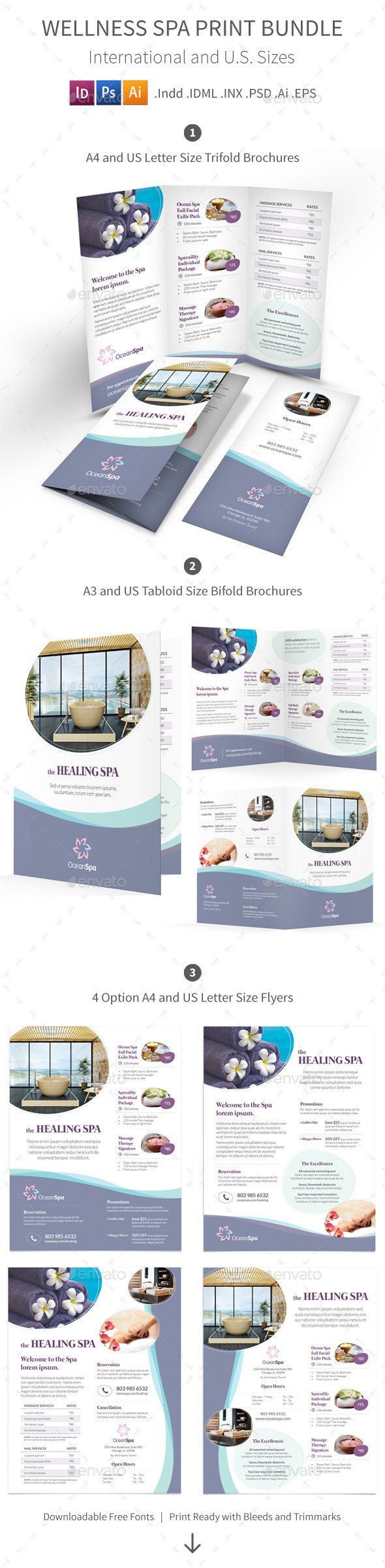Wellness Spa Print Bundle - Informational Brochures