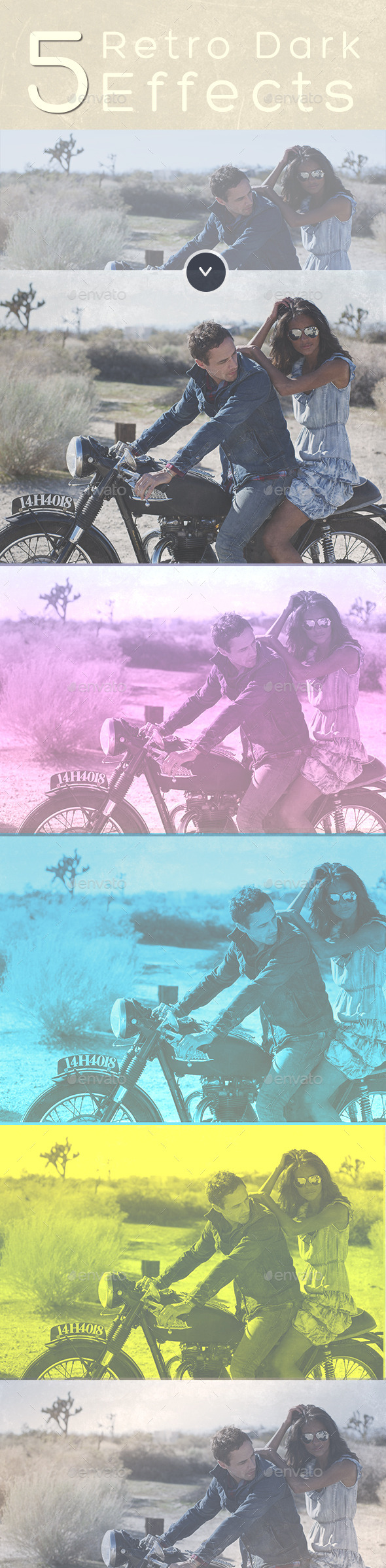 Retro Effects - Photoshop Template - Photo Templates Graphics