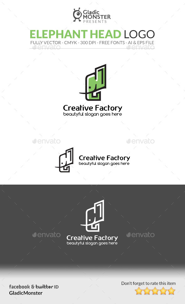 Elephant Head Logo - Animals Logo Templates