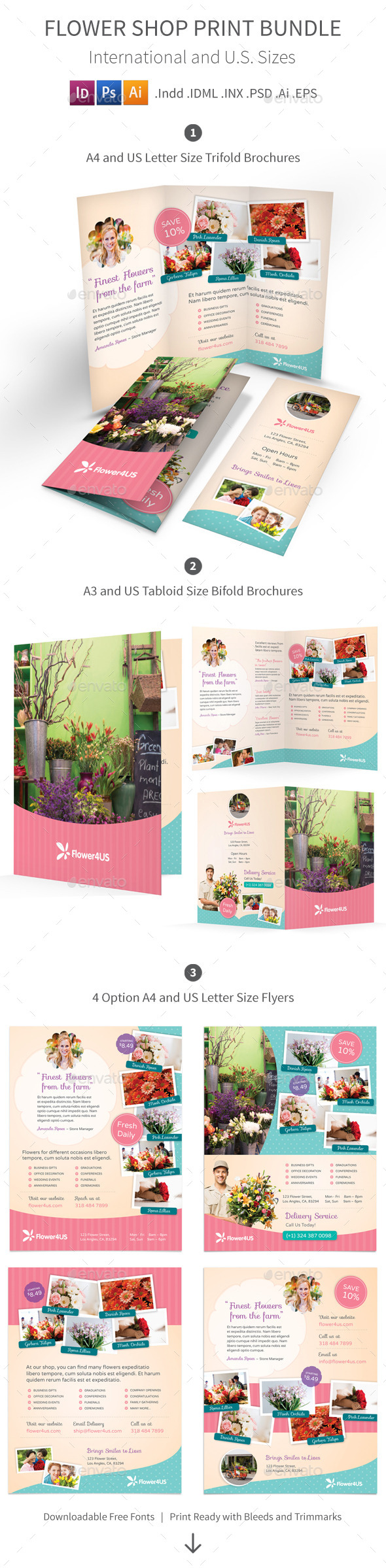 Flower Shop Print Bundle - Informational Brochures