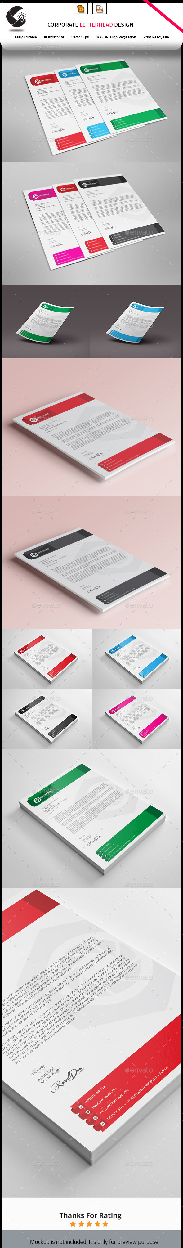 Corporate Letterhead Design - Stationery Print Templates