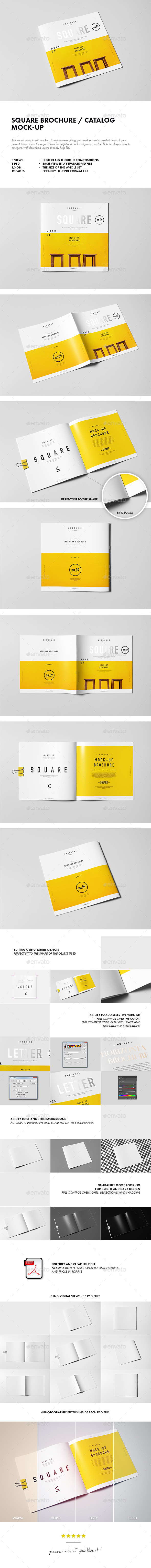 Square Brochure / Catalog / Booklet Mock-up - Brochures Print