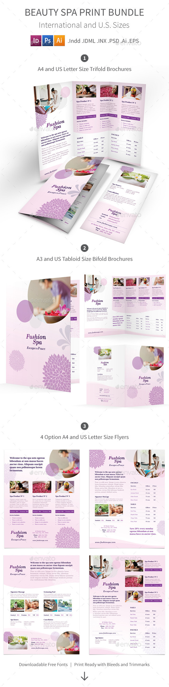 Beauty Spa Print Bundle - Informational Brochures