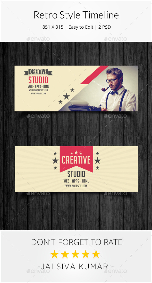 Retro Style Corporate Timeline - Facebook Timeline Covers Social Media