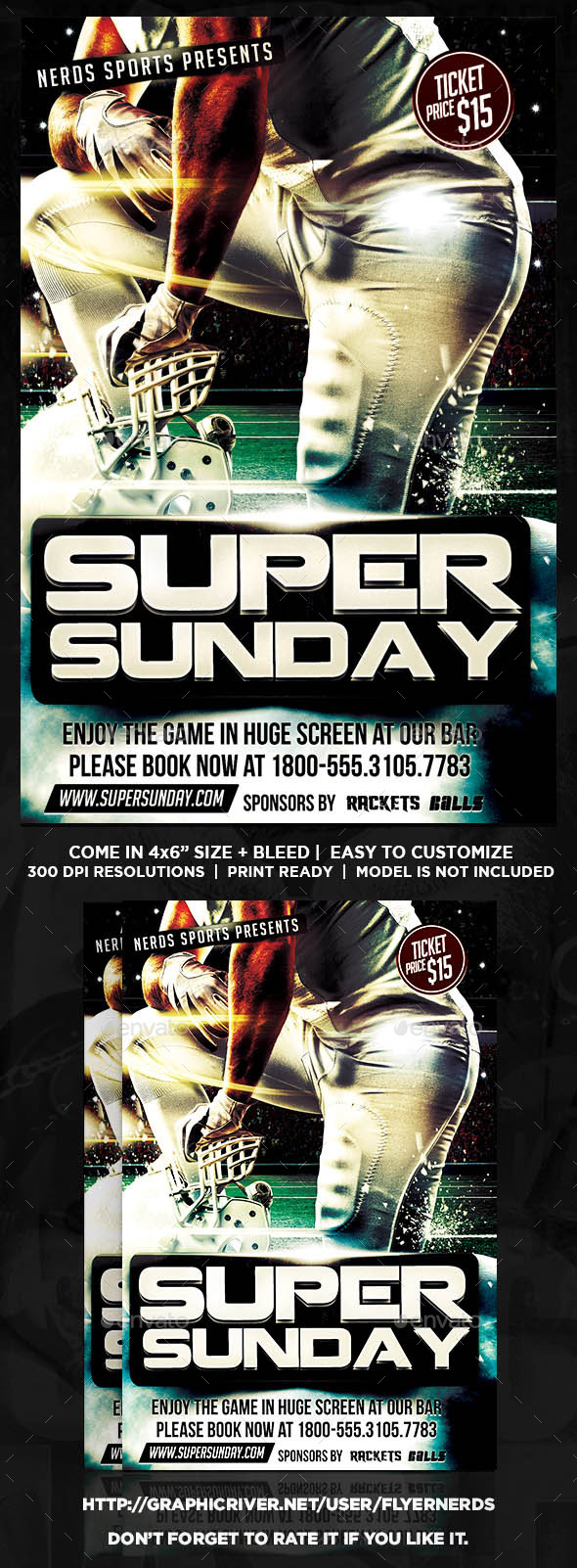 Super Sunday Football Sports Flyer - Sports Events