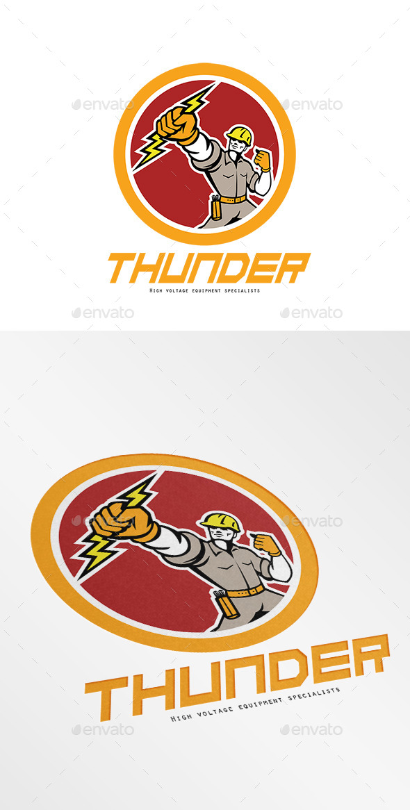 Thunder High Voltage Electrical Logo - Humans Logo Templates