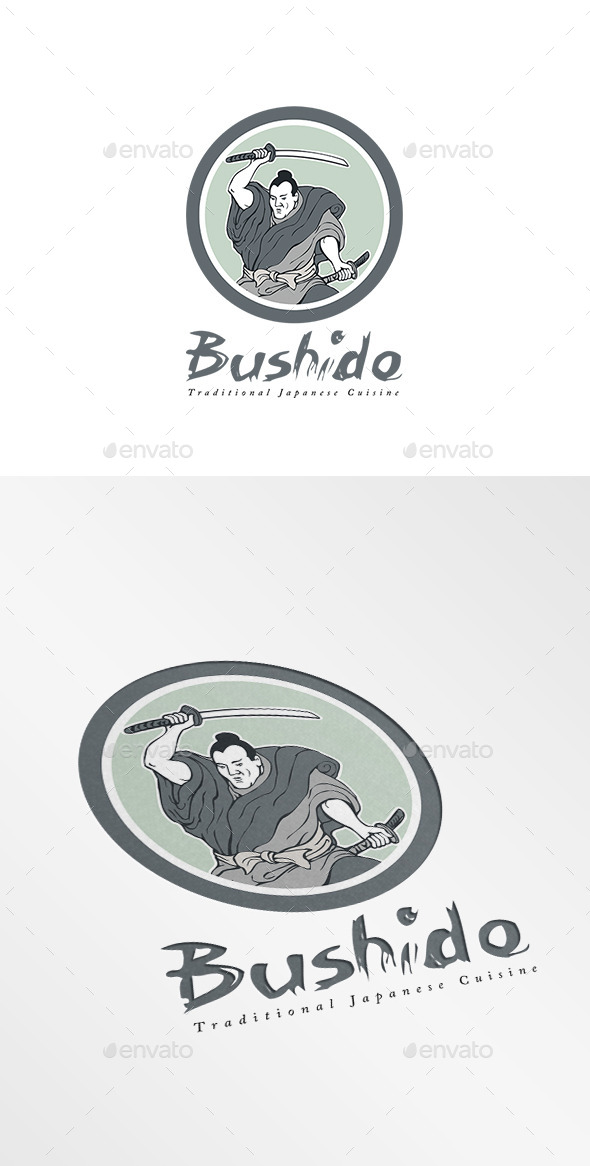Bushido Japanese Cuisine Logo - Humans Logo Templates