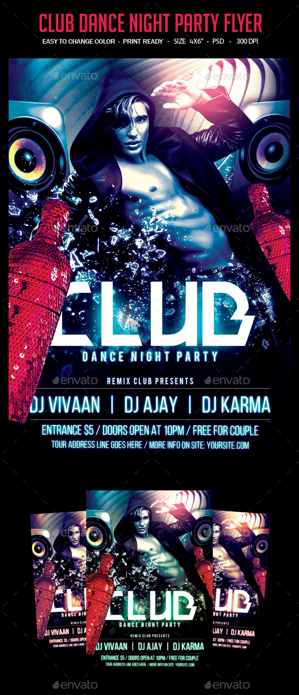 Club Dance Night Party Flyer - Clubs & Parties Events