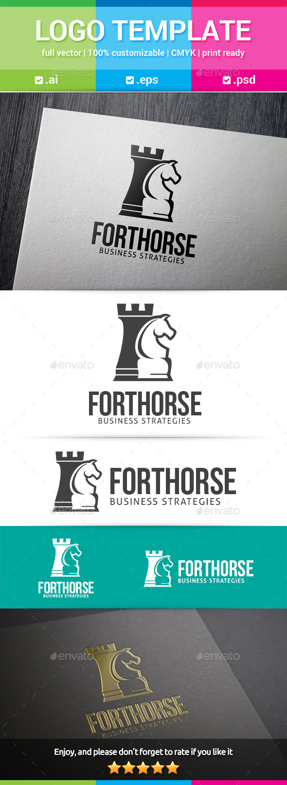 Fort Horse Chess Logo - Objects Logo Templates