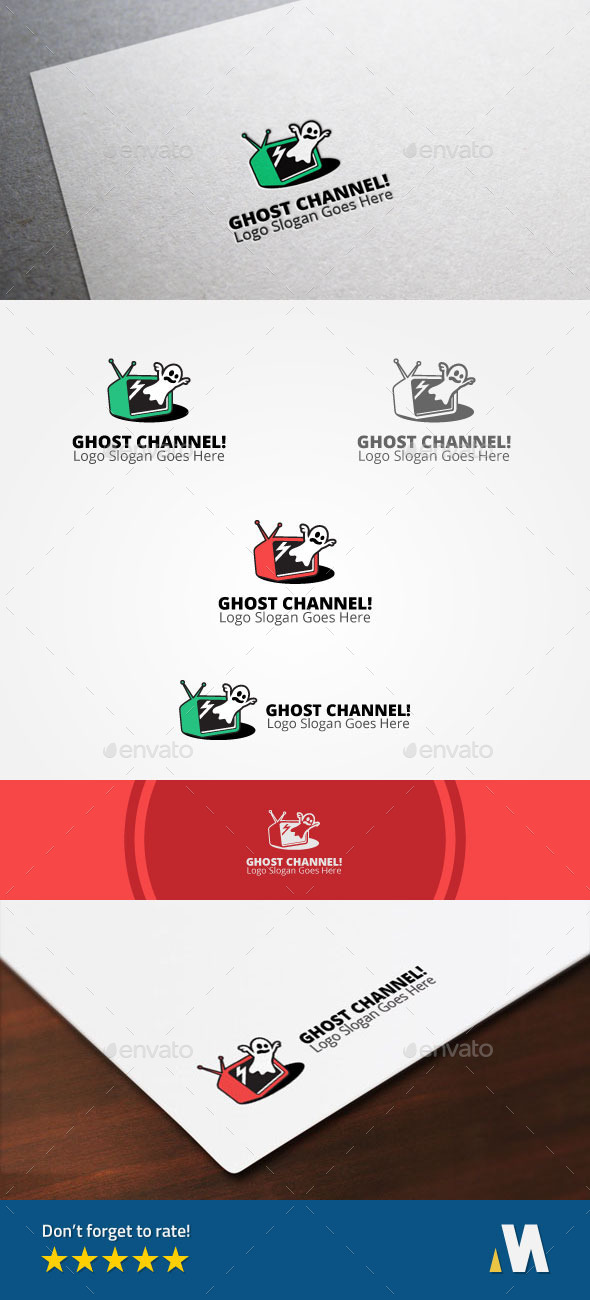 Ghost Channel or Horror Scary Horror Television - Objects Logo Templates
