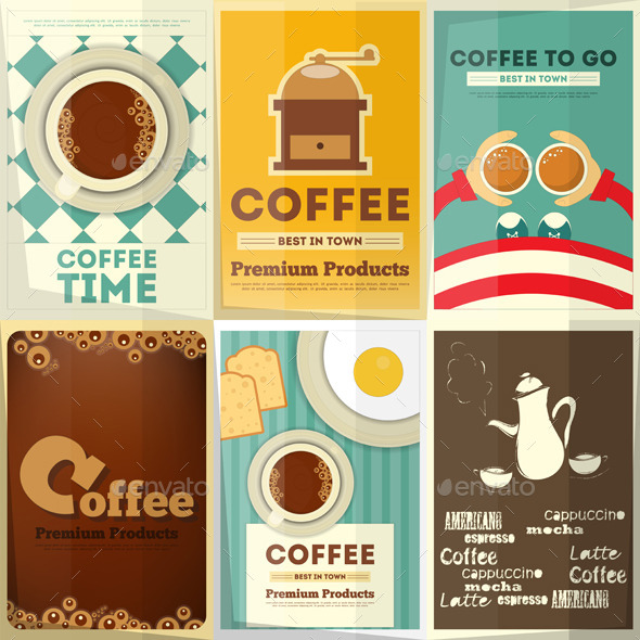 Coffee Posters Set - Food Objects