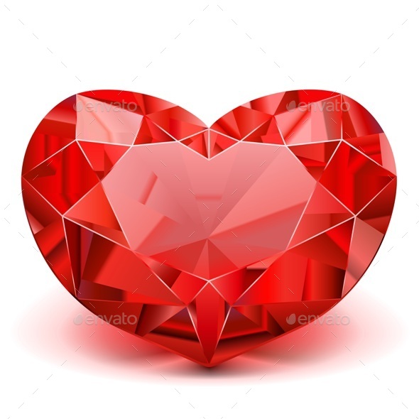 Vector Ruby Heart - Valentines Seasons/Holidays