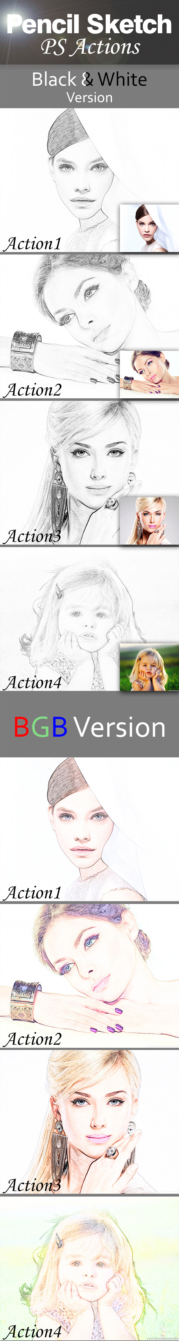 Pencil Sketch Actions - Photo Effects Actions
