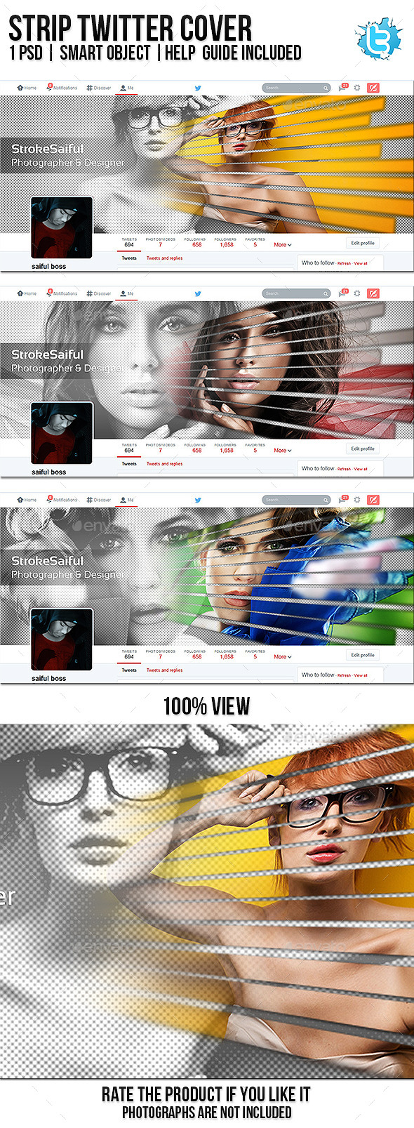 Strip Twitter Cover - Twitter Social Media