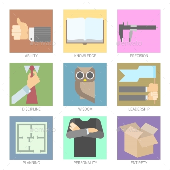 Set of Modern Icons for Flat UI Design - Web Technology