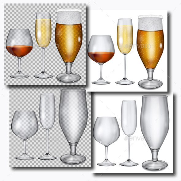 Transparent Glass Goblets - Miscellaneous Vectors