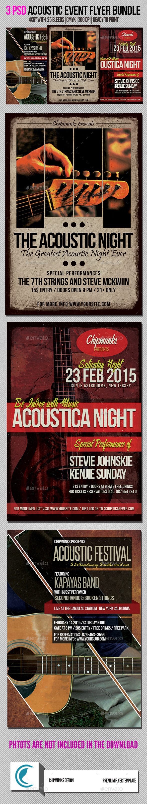 Acoustic Flyer Bundle Volume 1 - Concerts Events