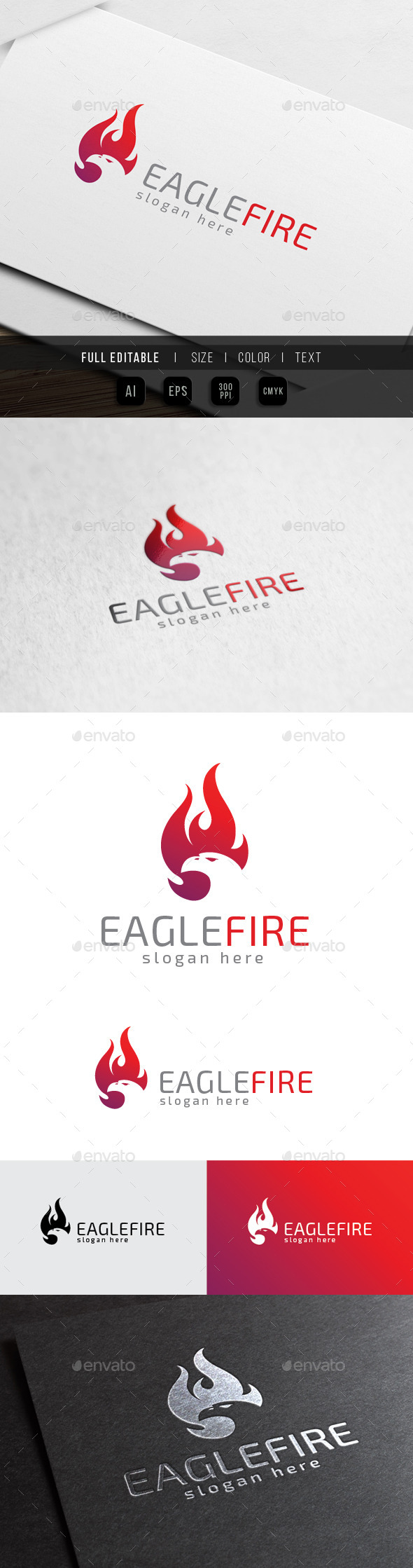Eagle Fire - Bird Phoenix - Animals Logo Templates