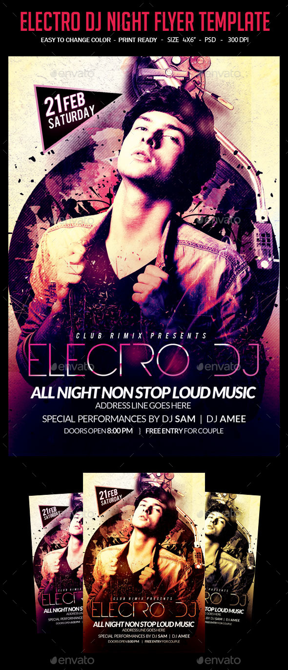 Electro Dj Party Flyer - Clubs & Parties Events
