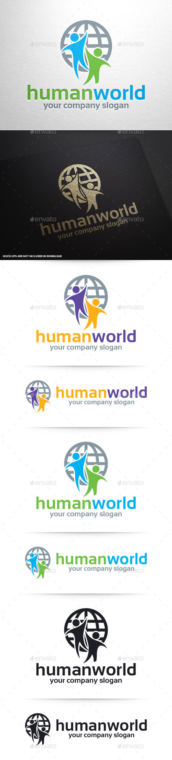 Human World Logo Template - Humans Logo Templates