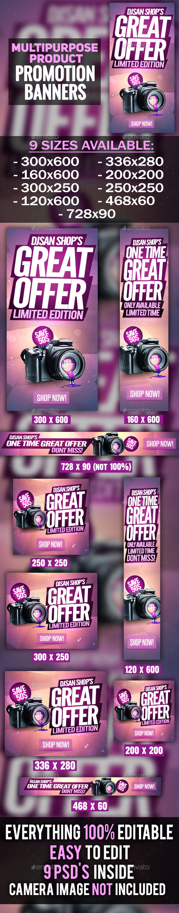 Multipurpose Product Promotion Banner - Banners & Ads Web Elements