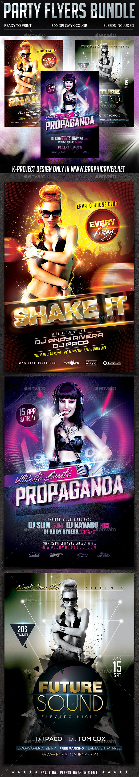 Party Flyers Bundle - Clubs & Parties Events