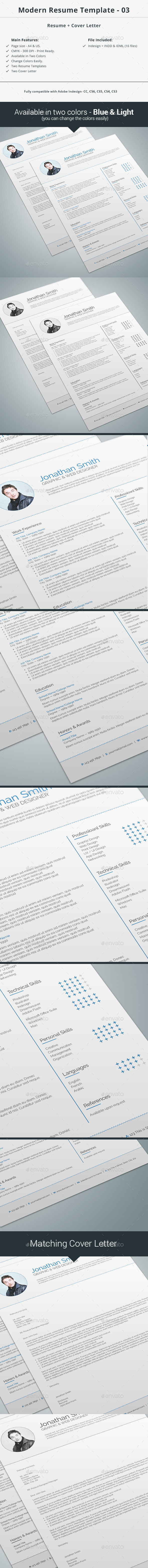 Modern Resume Template - 03 - Resumes Stationery