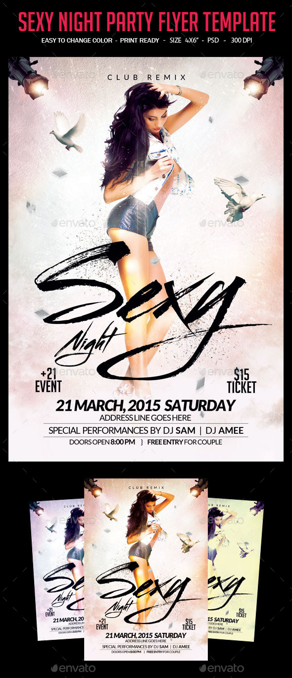 Sexy Night Party Flyer Template - Clubs & Parties Events
