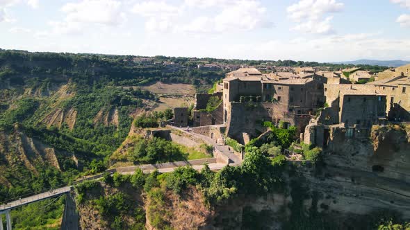 Amazing Aerial View of Civita Di Bagnoregio Landscape in Summer Season Italy alt