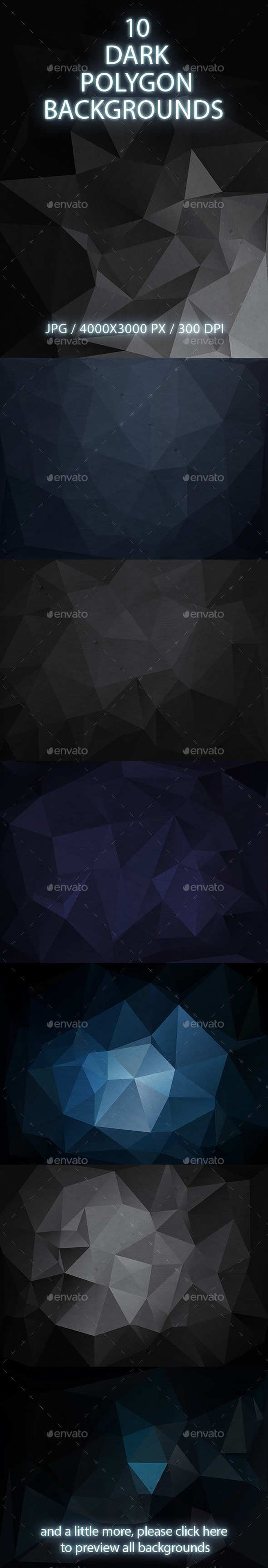 10 Dark Polygon Backgrounds - Abstract Backgrounds