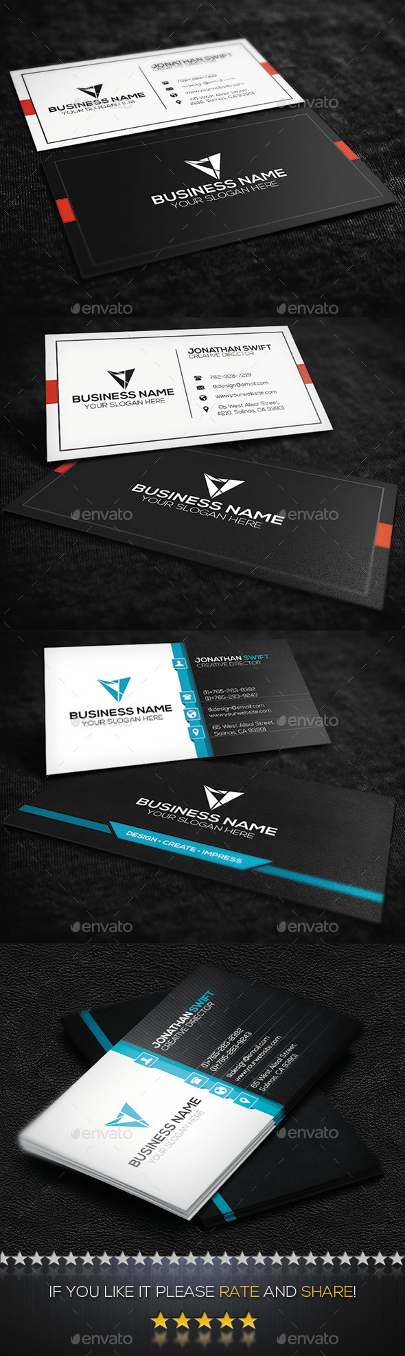 2 in 1 Corporate Business Card Bundle No.04 - Corporate Business Cards
