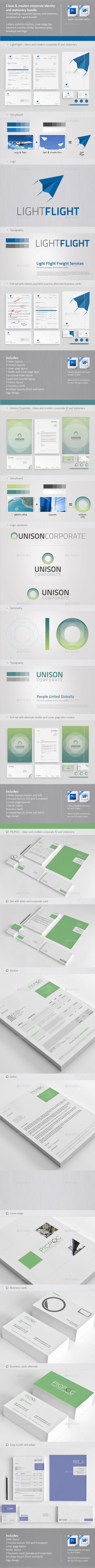 Clean & Modern Corporate ID & Stationery Bundle 1 - Stationery Print Templates