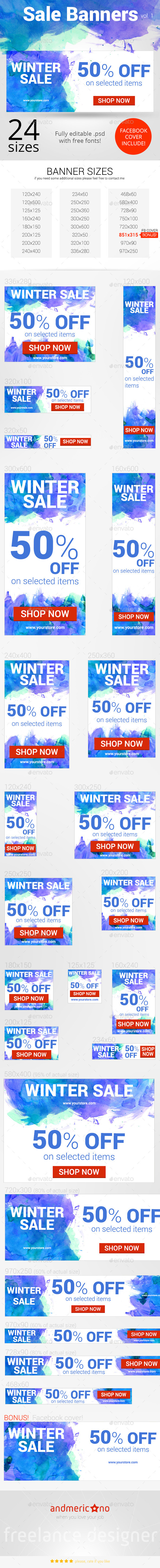 Big Sale Banners Set - Banners & Ads Web Elements