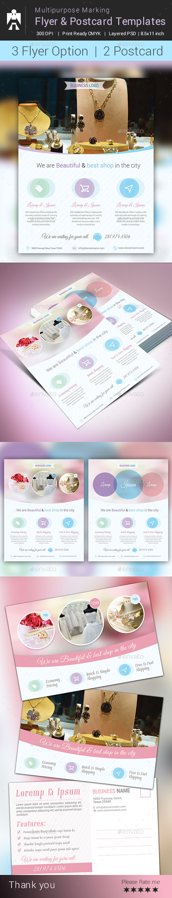 Multipurpose Flyer and Postcard Template - Corporate Flyers