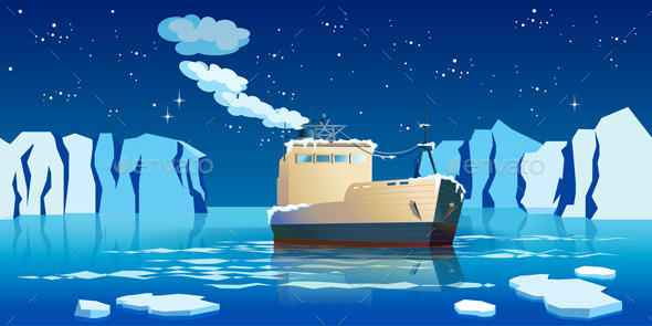 Boat in Northern Waters - Travel Conceptual