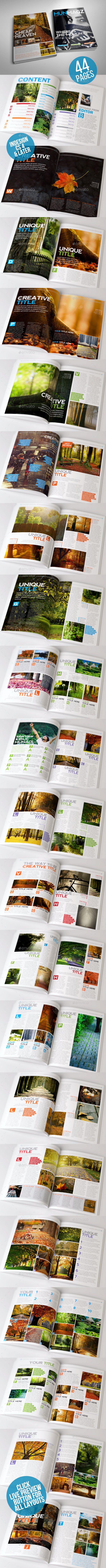 Clean and Simple Magazine Template 44 Page - Magazines Print Templates
