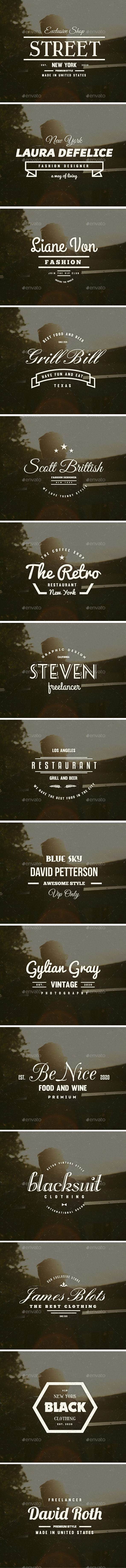 15 Vintage Logos Labels & Badges - Badges & Stickers Web Elements