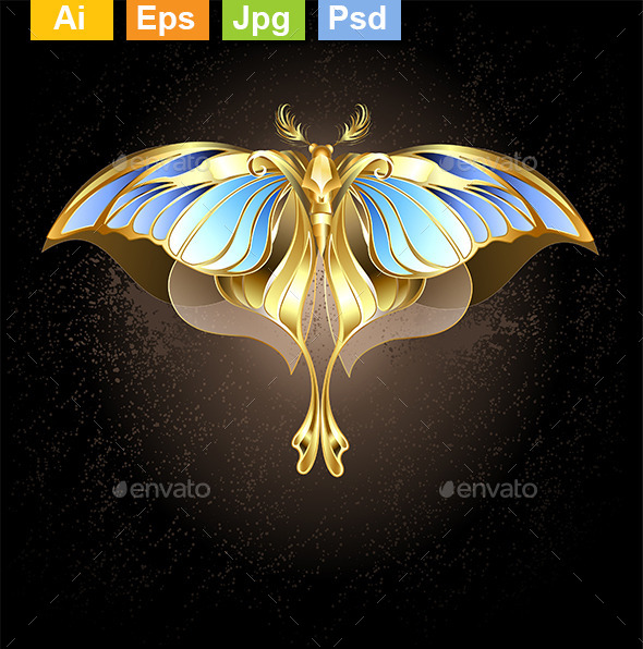 Golden Butterfly - Decorative Vectors