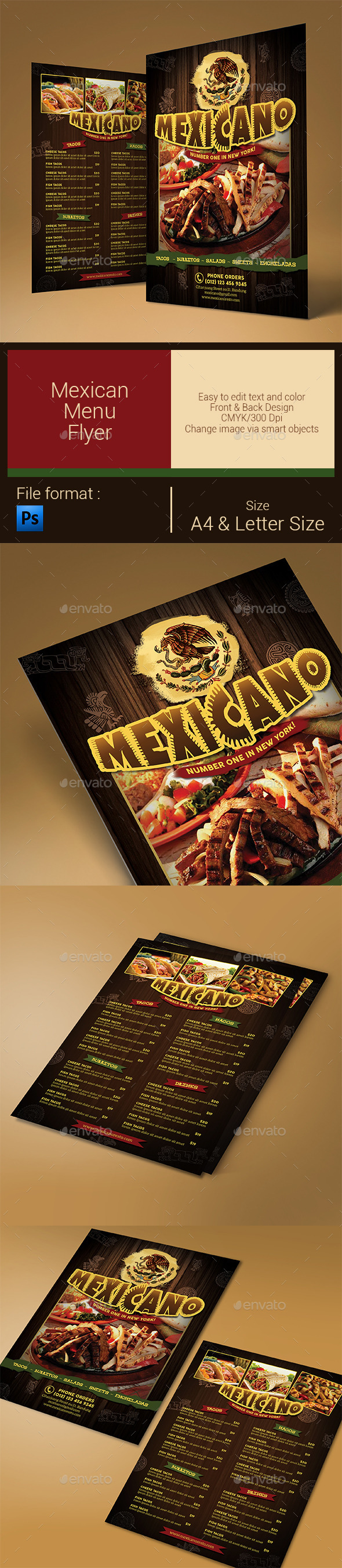 Mexican Food Menu - Food Menus Print Templates