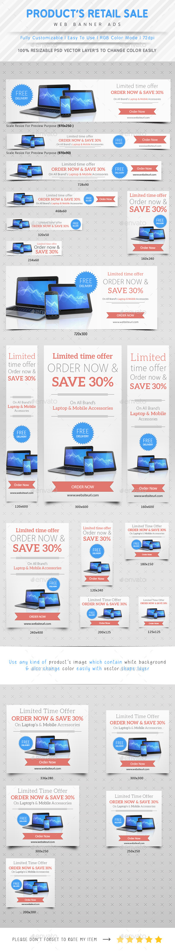 Product Retail Sale Web Ads - Banners & Ads Web Elements