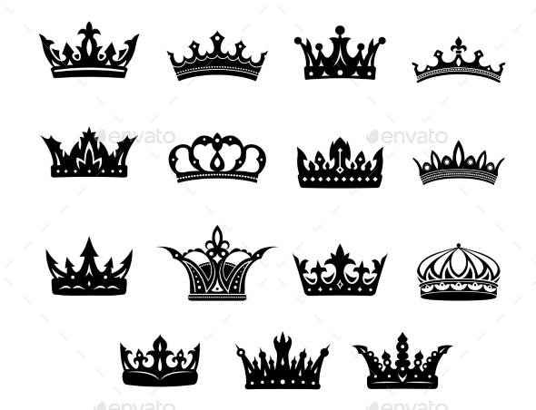 Set of Royal Crowns - Decorative Symbols Decorative