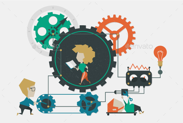Illustration Cogwheel - Services Commercial / Shopping