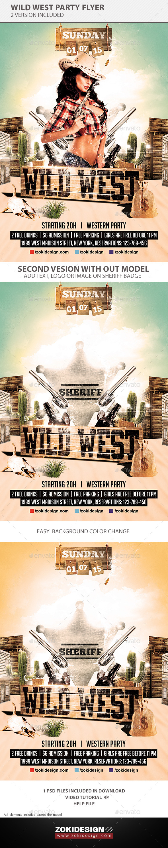 Wild West Party Flyer - Clubs & Parties Events