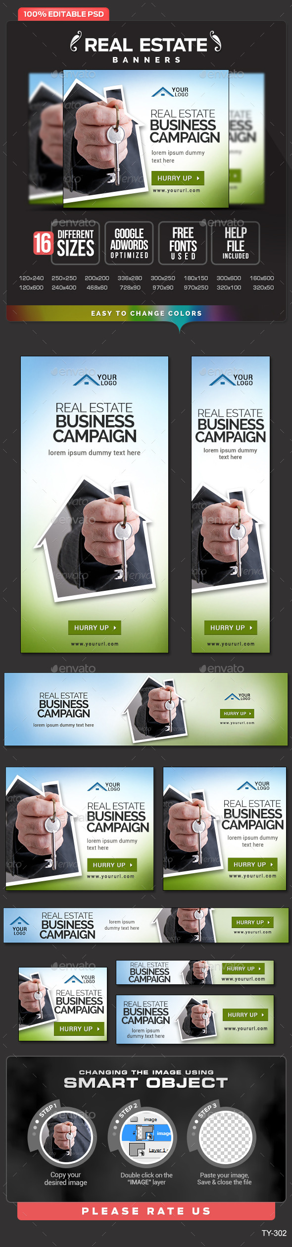Real Estate Banners - Banners & Ads Web Elements