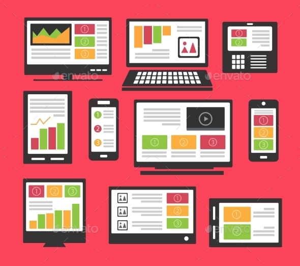 Devices with Templates - Web Elements Vectors