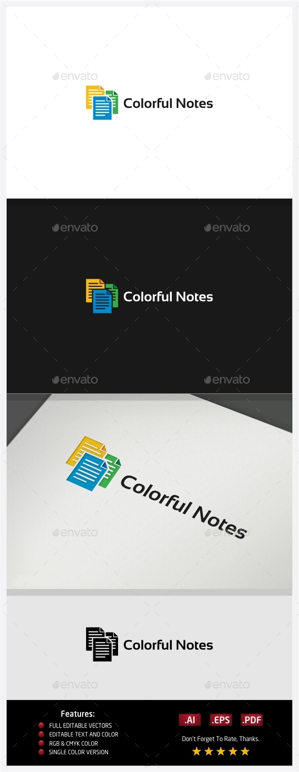 Colorful Notes - Symbols Logo Templates