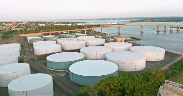 Close Up Industrial View at Oil Refinery Plant Form Industry Zone with Oil Tank alt