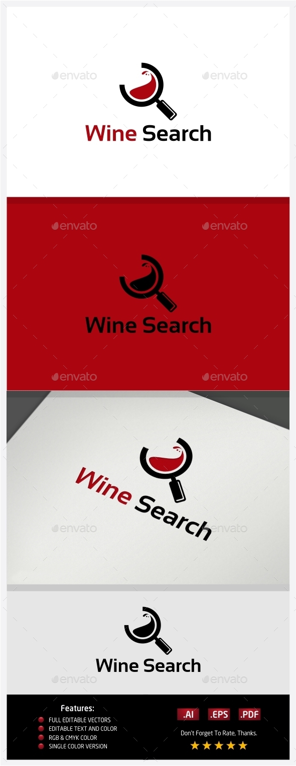 Wine Search Logo - Objects Logo Templates